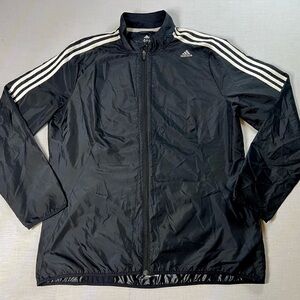 ADIDAS Running Climaproof Jacket 3-Stripes Black & White Track Jacket Full Zip